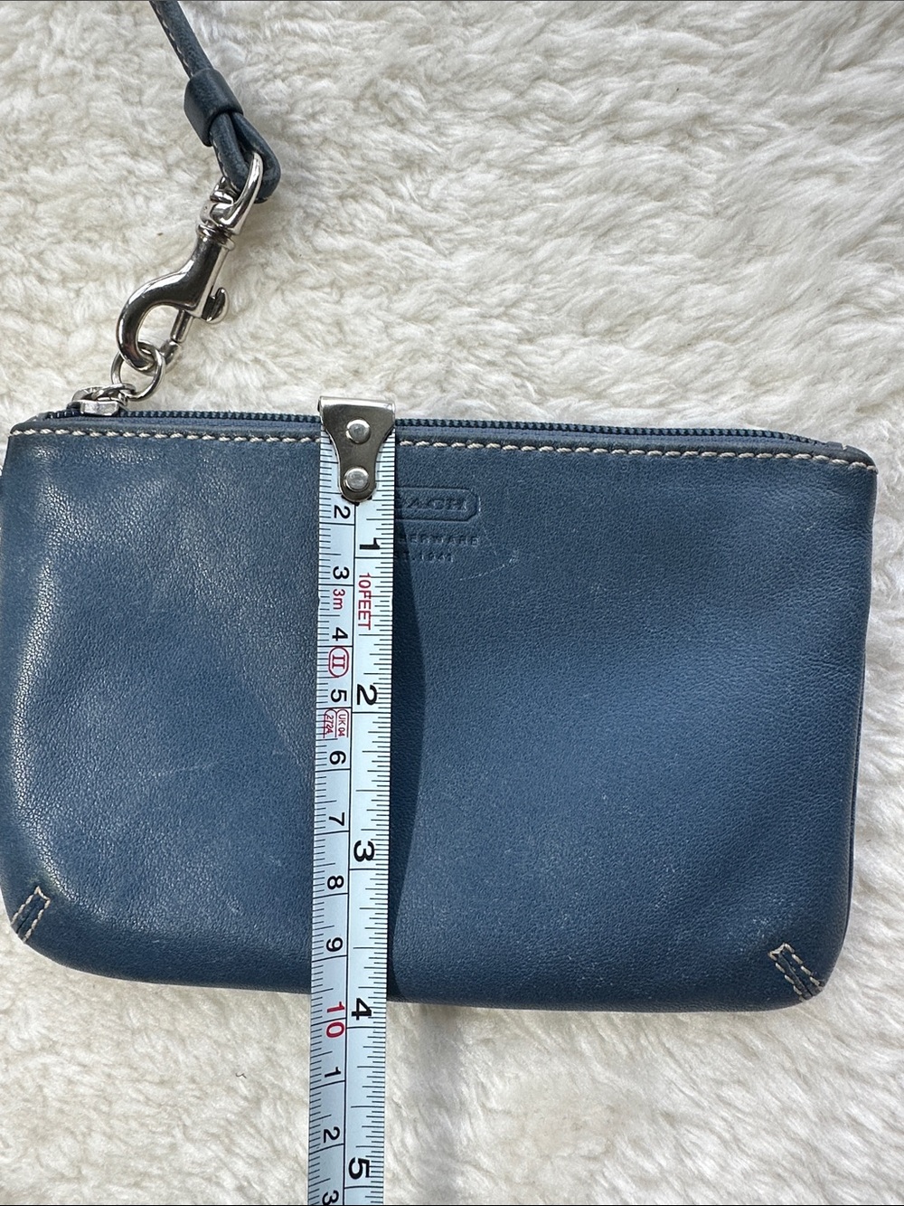 Coach vintage Blue Leather‎ Wristlet with Detachable Strap - Picture 8 of 8